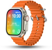 Pebble Cosmos Engage 1.95" Largest Display,High-Resolution,BT Calling,Wireless Charging Smartwatch(Orange Strap, Free Size)