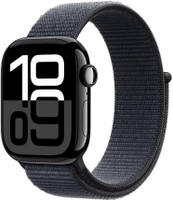 Apple Watch Series 10 GPS 42mm Jet Black Aluminium with Ink Sport Loop(Ink Strap, Free Size)