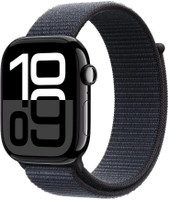 Apple Watch Series 10 GPS 46mm Jet Black Aluminium with Ink Sport Loop(Ink Strap, Free Size)