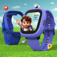 Pebble Junior 4G Smart Watch for Kids, Video Call, GPS, SOS, Free Dial Cover & Strap Smartwatch(Lavender Strap, free size)