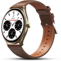 Pebble Royale Legend Slimmest Design,1.43''Amoled Display, BT Calling, Premium Built Smartwatch(WHISKEY BROWN Strap, Free Size)