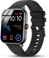 Nervfit Vibe 1.85" TrueColor+ Super HD, BT Calls, Waterproof, HR, BP, Sleep tracking Smartwatch(Midnight Black Strap, Free size)