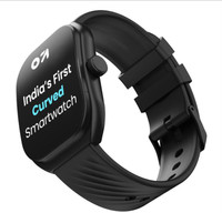 GOBOULT Trail 2.01" 3D Curved Display, Working Crown, Health Monitor Smartwatch(Raven Black Strap, Free Size)