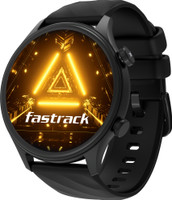 Fastrack Optimus 2 Pro,36.3mm AMOLED Display,AOD,Metal Case,Working Crown,BT Calling,SOS Smartwatch(Black Strap, Free Size)
