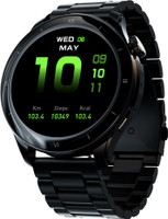 Pebble Cosmos Vault 1.43"Amoled Display Luxury Metal, Always on Display, BT Calling Smartwatch(Black Strap, Free Size)
