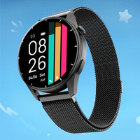 Noise Crew 1.38" Round Display with Bluetooth Calling, Metallic finish, IP68 Rating Smartwatch(Black Link Strap, Regular)