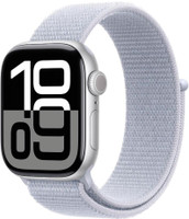 Apple Watch Series 10 GPS 42mm Silver Aluminium with Blue Cloud Sport Loop(Blue Cloud Strap, Free Size)