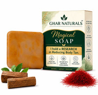ghar naturals Soap Sandal Wood And Saffron for DeTan and Glowing Brightening Skin ( 100 g)(1 g)