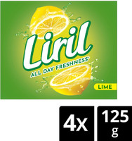 Liril Lime and Tea Tree Oil Bath Soaps,Paraben Free Soap Bar(4 x 125 g)