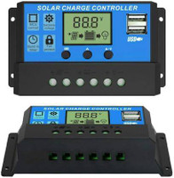ZORIADA 10A 12V/24V Solar Charger Controller Battery Regulator Dual USB LCD Display PWM Solar Charge Controller