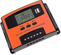 Adiohub 60A Solar Charge Contoller 12V/ 24V Solar Panel Charge Controller Intelligent PWM Solar Charge Controller