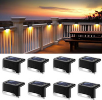 TRINETRAHUB Automatic Sensor Deck Light Garden Outdoor Partio lawn Fence Step light Solar Light Set(Floor Mounted Pack of 8)