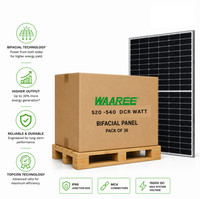 WAAREE 520-540W Bifacial DCR | High Efficiency | Commercial & Industrial Solar Panel(Pack of 36)