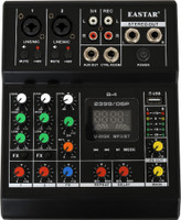 KH Digital Audio Mixer 4 Channel – Mini DJ Controller USB/BT – Portable Audio Powered Sound Mixer