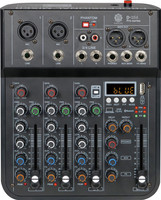 Digimore D-254Pro Audio Mixer | 4 Channel Input | DSP Effect | +48V | Stereo XLR Output Analog Sound Mixer