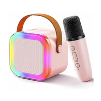 CLUBCLASSY Karaoke Machine for Kids Adults with Wireless Mic Bluetooth Speaker microphone bluetooth microphone for , kids, adult , type c charging(Pink)