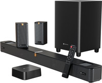 Portronics 600W Sound Slick X1 5.1.2 CH Dolby Atmos Home Theatre,Wireless Satellite Speaker 600 W Bluetooth Soundbar(Black, Stereo Channel)