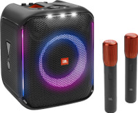 JBL PartyBox Encore with 2 Wireless Mics, 10Hr, Music Sync Lightshow, JBL App, IPX4 100 W Bluetooth Speaker(Black, Stereo Channel)