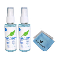 Eco Vision 2 Lens Cleaning Spray With 2 Microfiber Cloth For Spectacle, Camera, Laptop etc(2 x 100 ml)
