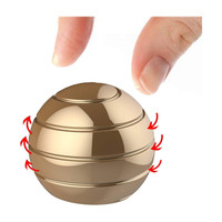 TRU TOYS Desktop Ball Transfer Gyro Aluminum Alloy Kinetic Desk Toy Stress Relief Gadgets(Gold)