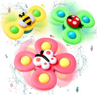 ZUNBELLA 3pcs Suction Fidget Spinner Toy for Baby Bath, Water Toys For Toddlers & Kids(Multicolor)