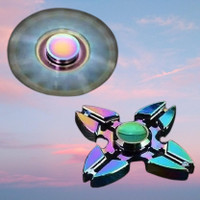 Bestie Toys Rainbow Gyro Crab Four Side Fidget Ninja Spinner Long Time Spin(Multicolor)