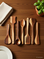 Noshy Enterprises wooden spoon set of 7 Wooden Measuring Spoon Set(Pack of 7)