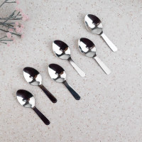 caridge Compact Stainless Steel Masala Spoon Set – 6 Pieces Stainless Steel Dessert Spoon Set(Pack of 6)