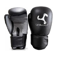 le buckle Tournament Gloves 12 ounces Boxing Gloves(Black, Grey)
