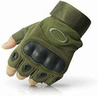 BUYMOOR Haif Finger Army Green Self Design Evening Men Gloves
