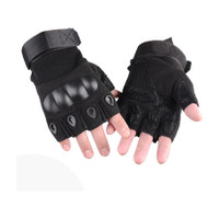 Alyan Tactical Half Finger Breathable Fabric Gloves for MotorBike Bycycle, Motorcycle Cycling Gloves(Black)