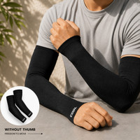 Suttizurrab Cotton Uv Protection Arm Gloves, Arm Warmers, Arm Sleeves Gym & Fitness Gloves(Black)