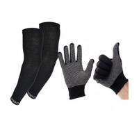 PIRENE Combo Gloves and sleeves Batting Gloves(Black)