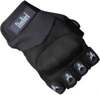 Steelbird Half Finger Bike Riding Gloves, Protective Off-Road Motorbike Racing Riding Gloves(Black)