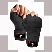 VICTORY Professional Boxing Hand Wraps Boxing Gloves(Black)