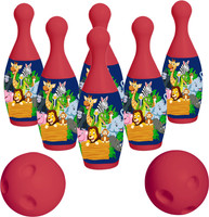 himanshu tex 6 pins 2 Ball Bowling Game Set for Kids Sport Toy Sports Bowling Set(Red)