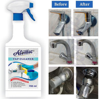 ATOMIC Tap Cleaner Liquid Spray 700 ml | Removes 100% germs | Cleans Tap, Shower | Power & Shine Booster | Hard water stain Remover | Removes Hard Water Marks and Dissolves Limescale Stain Remover(700 ml)