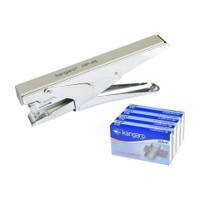 Kangaro Heavy Duty Stapler HP 45 Grey with 4 Pkt of Staple Pins 24/6 NA  Stapler