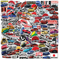 COMRADE ENTERPRISES 3 inch JDM Car Vinyl Sticker Pack 50Pcs Self Adhesive Sticker(Pack of 50)