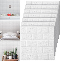 Onbet 77 cm x 77 cm Architecture Embossed Wallpaper(White)