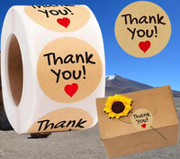 BHAGWADI 1 inch 500 Pcs Thank You Stickers for Online Shop Orders Self Adhesive Sticker(Pack of 500)