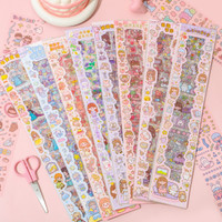 Giftiya 40 cm Decorative Cartoon Theme Kawaii Stickers - 20 PET Sheets Washi Stickers for Kids Self Adhesive Sticker(Pack of 1)