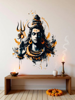 ArtfulDecals 60 cm 3D shiva wall sticker Self Adhesive Sticker(Pack of 1)