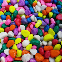 RPI SHOP -2.7 KG Multi-Color Decorative Stones, Colourful Pebbles For Garden, Vase, Aquarium, Table Decor, Fountain Decoration Painted Angular, Asymmetrical, Oval, Round Marble Pebbles(Multicolor 2.7 kg)