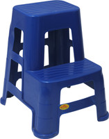 NP NATIONAL Since 1952 Sigma Dual-Step Ladder Stool with Wide Base and Grip Treads Blue Stool(Blue, Pre-assembled)