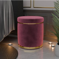 Access craft Access Craft Ottoman Pouffes Stool for Living Room Sitting Stool(Pink) Stool(Pink, Pre-assembled)