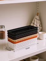 AK10ZONE Plastic Multipurpose Desk Organizer Tray Office Drawer Dividers Storage Bins for Kitchen Storage Basket(Pack of 6)