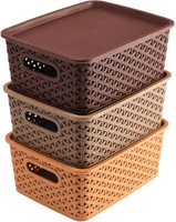 senoprime Plastic Large Capacity Plastic Storage Basket | Lightweight Organizer for Daily Use Storage Basket(Pack of 3)
