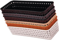 FlatKitch Plastic Multipurpose Desk Organizer Tray Office Drawer, size 23L 8W 5H cm(Pack of 6) Storage Basket(Pack of 6)