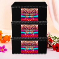 KUBER INDUSTRIES Shelf Organizers(Black, Cotton)